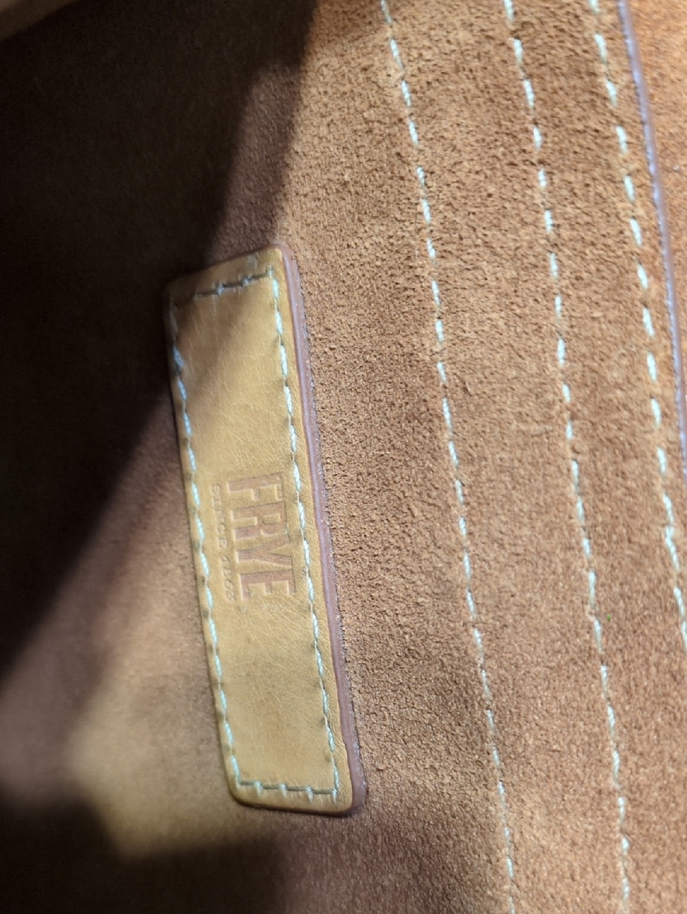 FRYE Classic Tan Leather Crossbody Bag - Women's Shoulder Purse - Picture 8 of 15